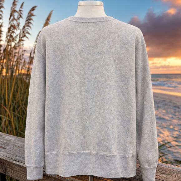 Vintage 90s Seaside Champion Reverse Weave Gray Beach Sweatshirt S - Picture 2 of 3